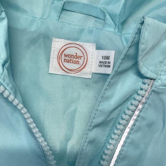 Wonder Nation Girls Light Blue Floral Raincoat Size 18 Months - Picture 4 of 5